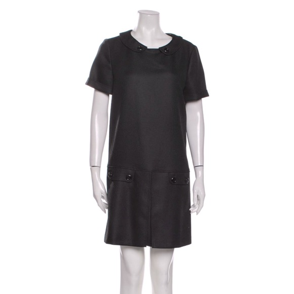 Burberry London Wool Mini Black Dress Sz 10 - Picture 1 of 3